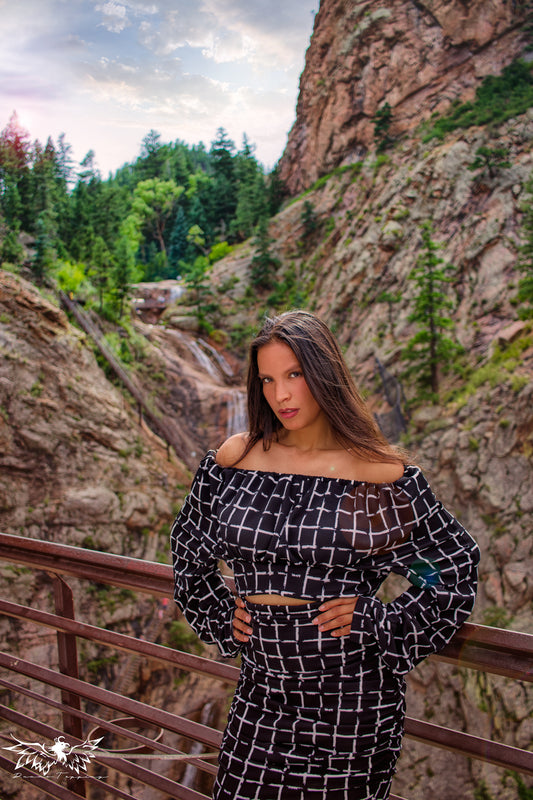 Touch of Madness - Checkered Halter Top, with Skirt