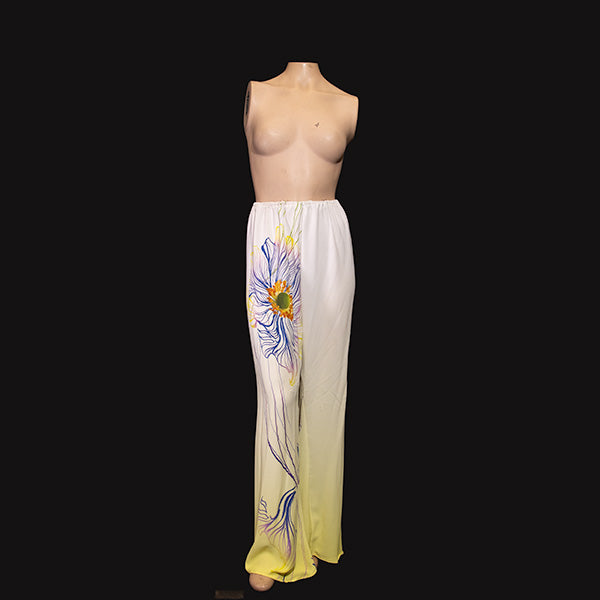 Fall 2017 Collection - Yellow Floral Italian Silk Pants