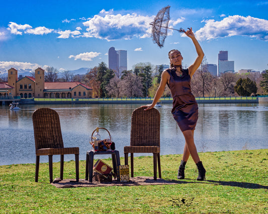 Spring 2025 - One-Piece Brown Satin Skirt with Hood