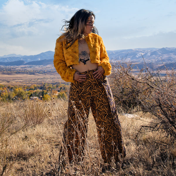 Ragnarok Look 8 Mustard Faux Fur Jacket