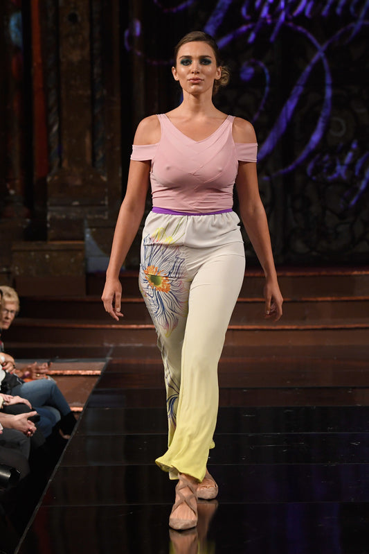 Fall 2017 Collection - Yellow Floral Italian Silk Pants