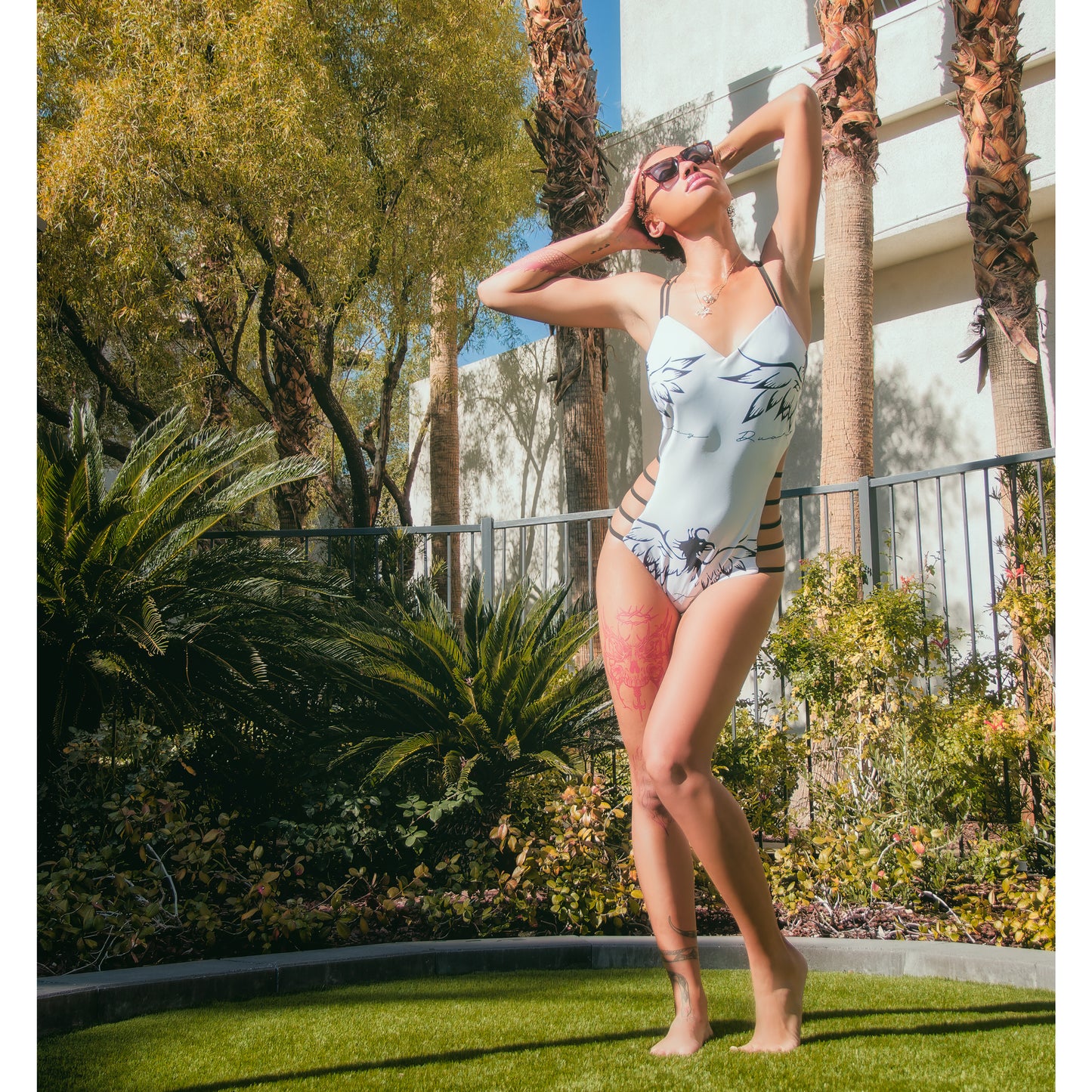One-Piece Logo Swimsuit W/ Side Cutout