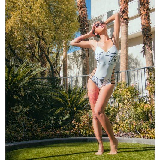 One-Piece Logo Swimsuit W/ Side Cutout