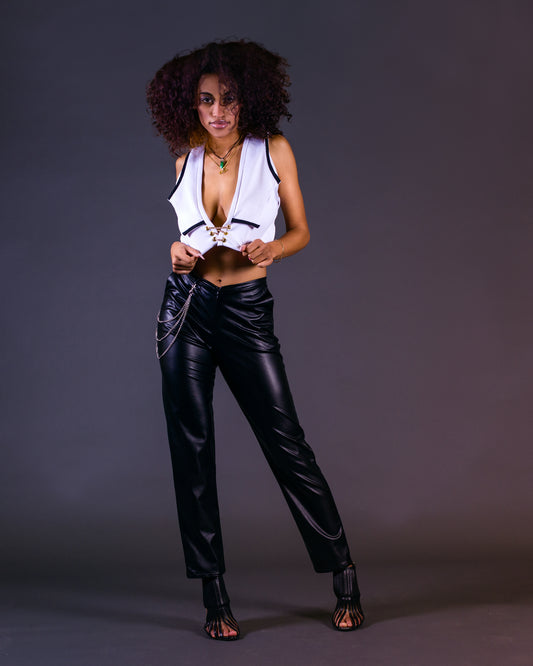 Biker Faux Leather Pants