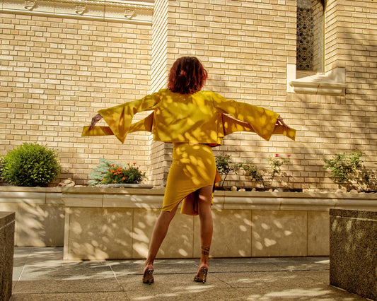 Spring 2022 "Retaliation" Collection - Yellow Stretch Wrap Jacket