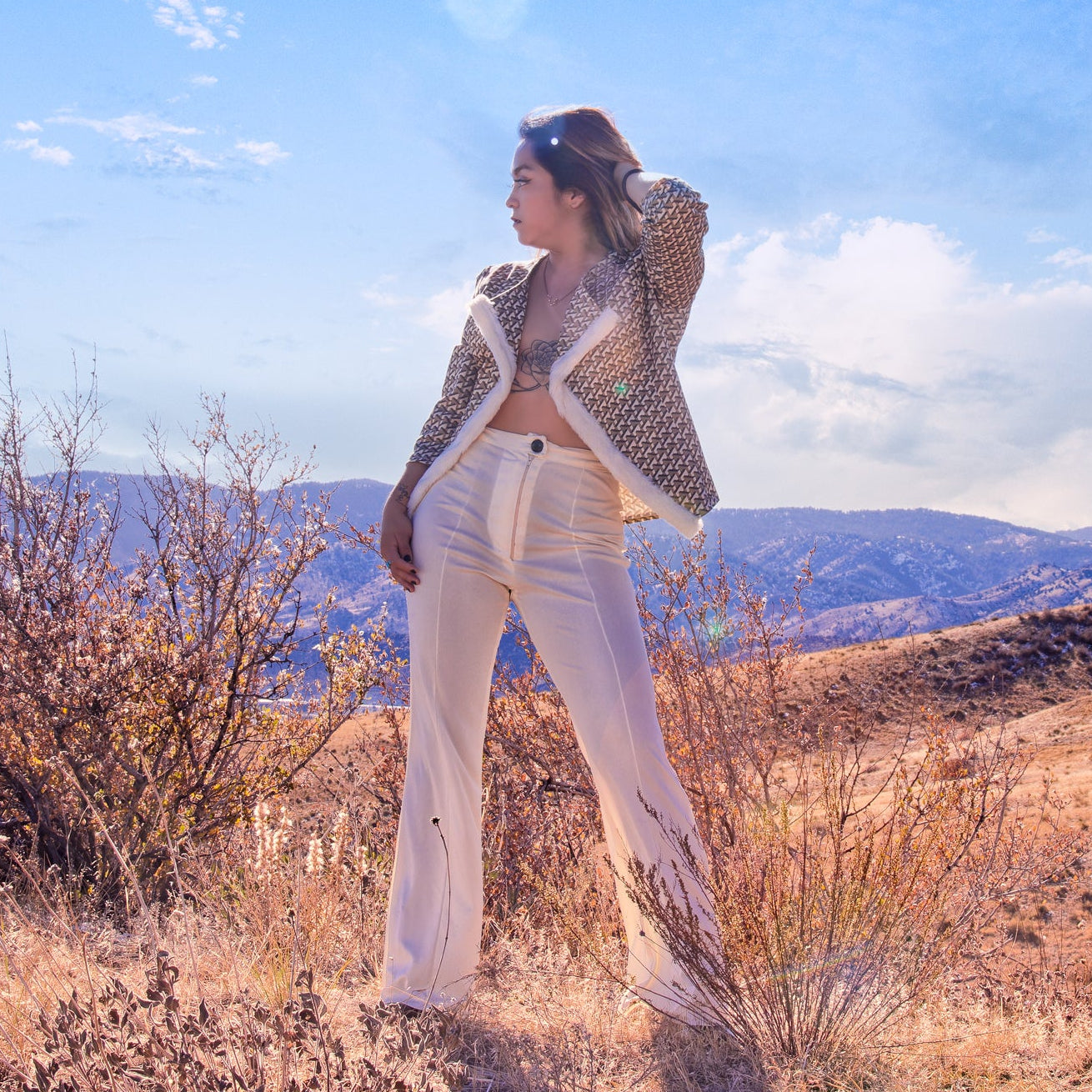 Fall 2022 "Ragnarök" Collection -Geometric Patterned Jacket, with Faux Trim