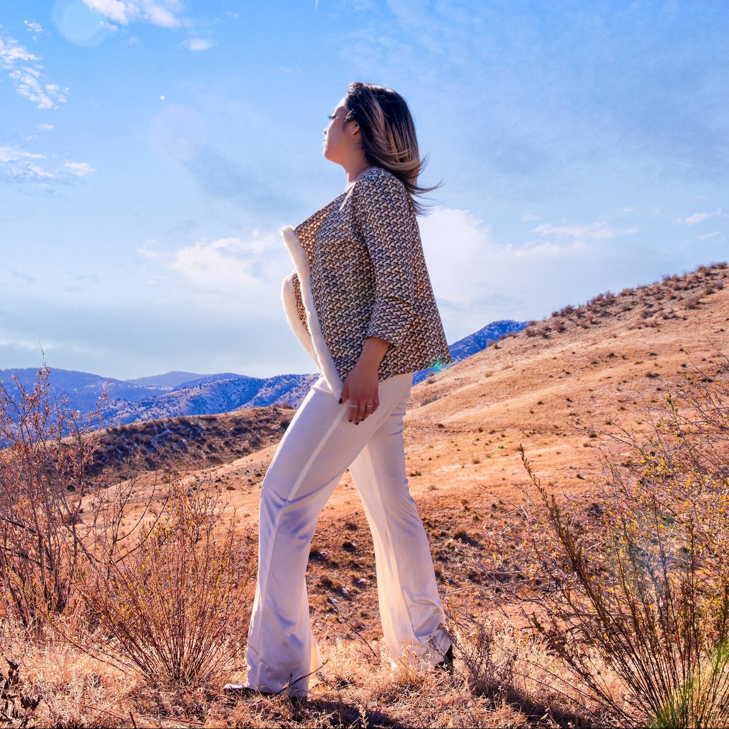 Fall 2022 "Ragnarök" Collection -Geometric Patterned Jacket, with Faux Trim