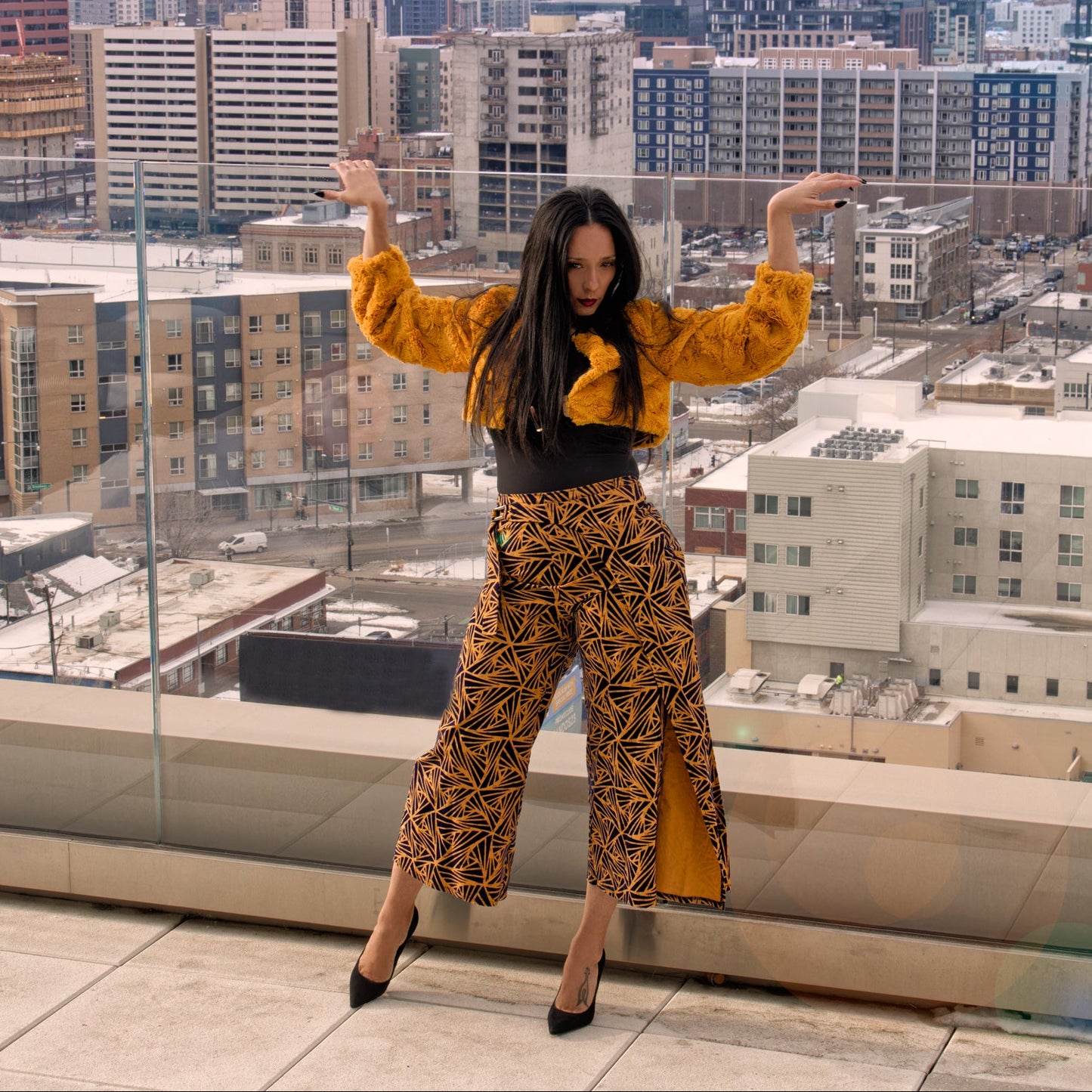 Fall 2022 "Ragnarök" Collection - Geometric Patterned Pants with Wrap Waistband