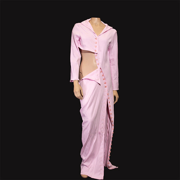 Dance Inspired Pink Cardigan Cut-Out Dress