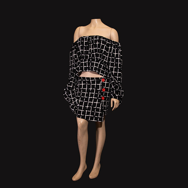 Touch of Madness - Checkered Halter Top, with Skirt