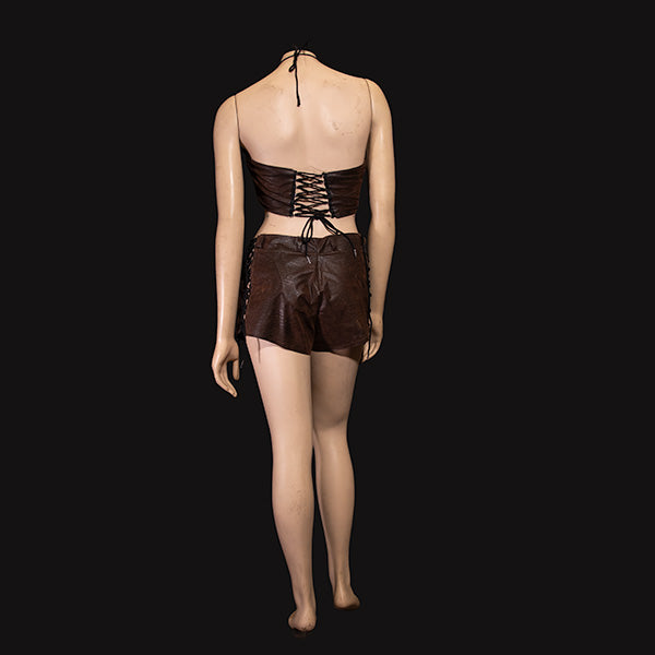 Spring 2025 - Brown Leather Corset Short Set