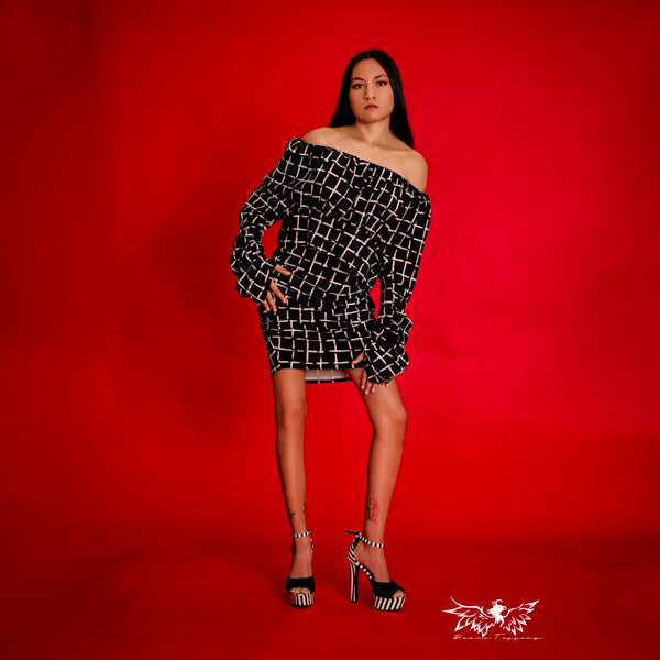 Touch of Madness - Checkered Halter Top, with Skirt