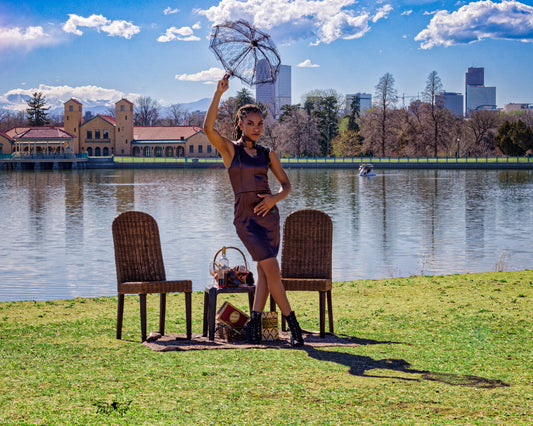 Spring 2025 - One-Piece Brown Satin Skirt with Hood
