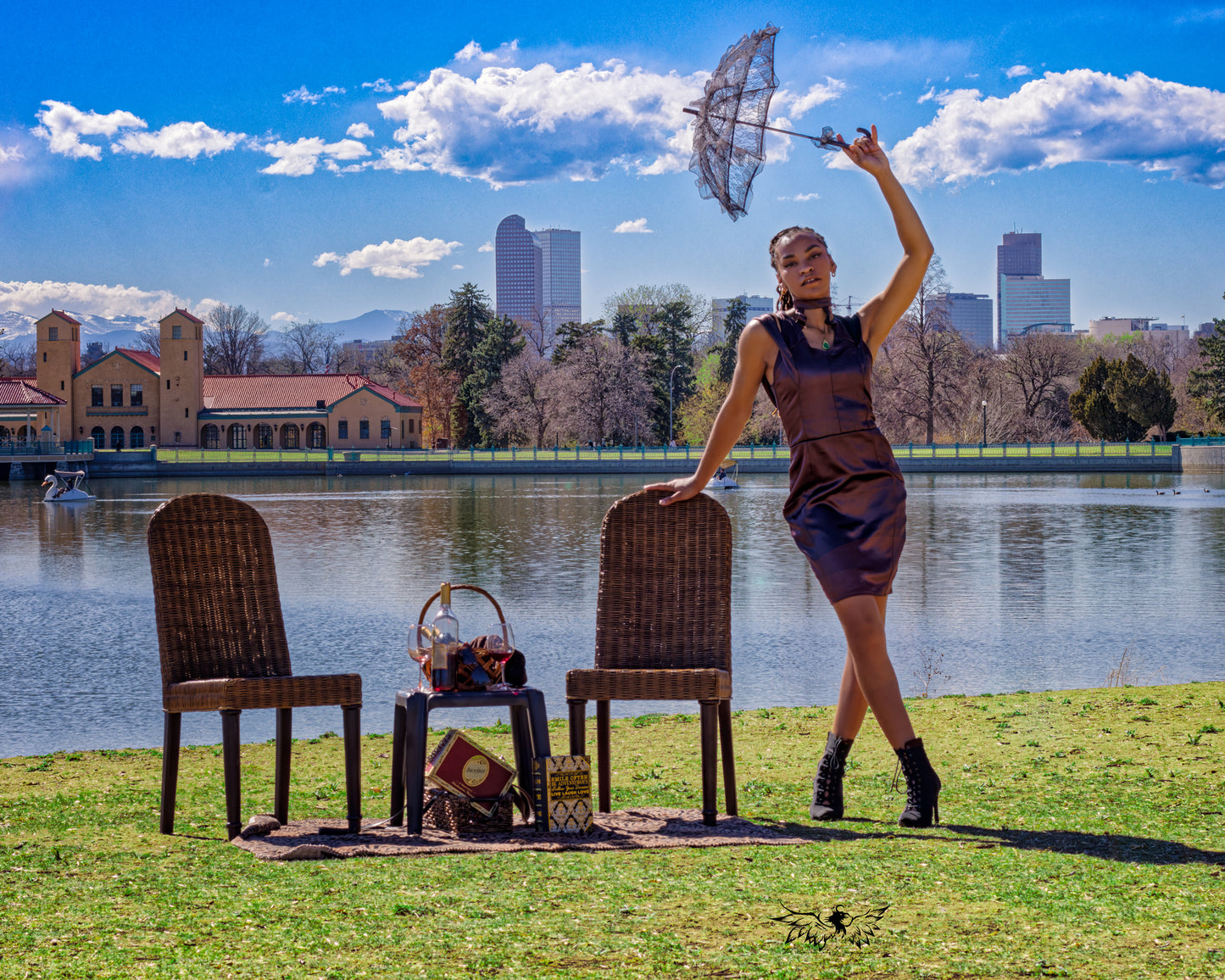 Spring 2025 - One-Piece Brown Satin Skirt with Hood