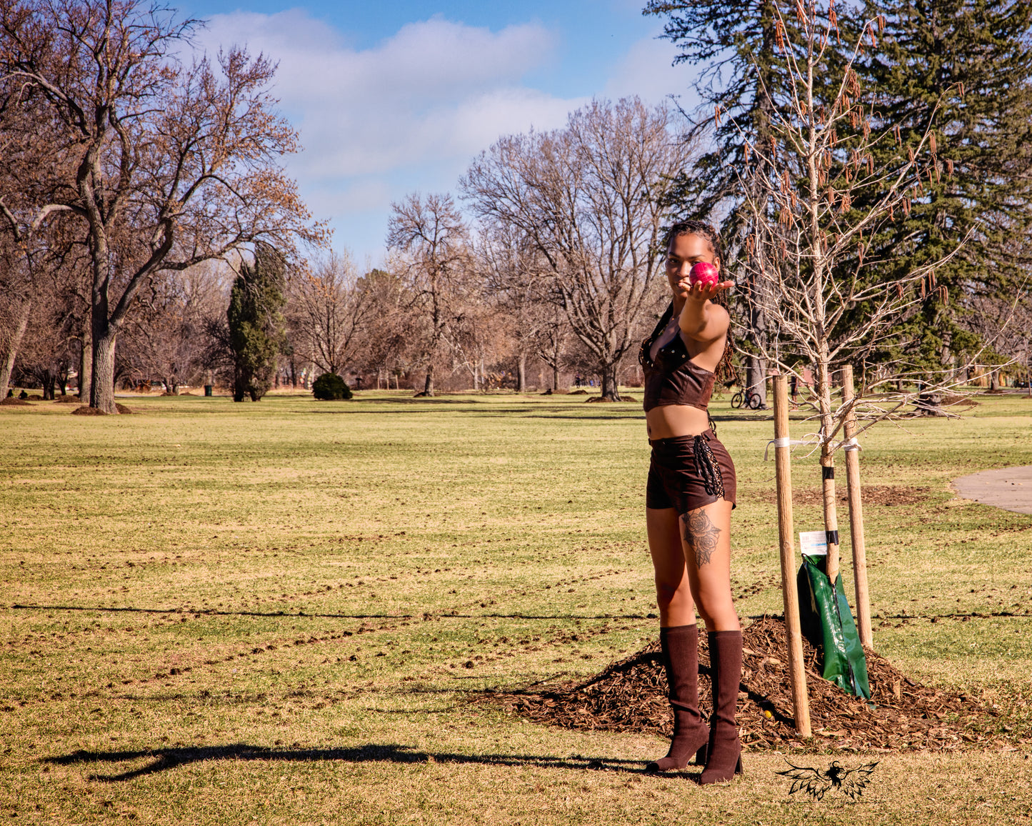 Spring 2025 - Brown Leather Corset Short Set