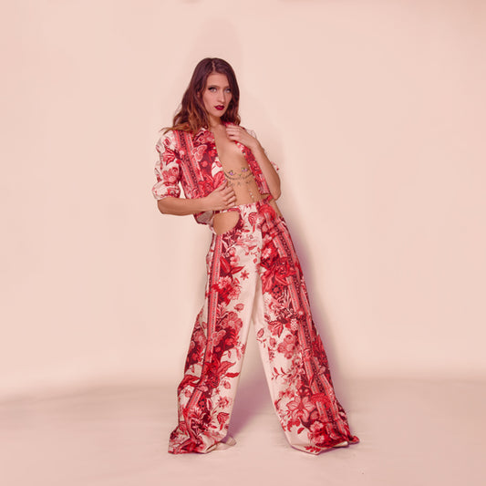 Touched Look #1 - Floral Pattern Pant Set